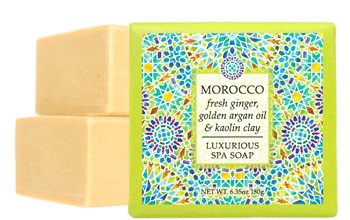 Morocco: Fresh Ginger, Golden Argan Oil & Kaolin Clay Soap Square