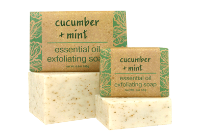 Cucumber + Mint Essential Oil Exfoliating Soap
